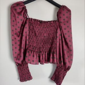 Zara puff sleeve heart neckline crop (sold)